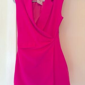 Gorgeous NWT hot pink crossover dress! Perfect for work, weddings or out to